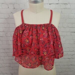 Urban Outfitters Kimchi Blue red floral blouse